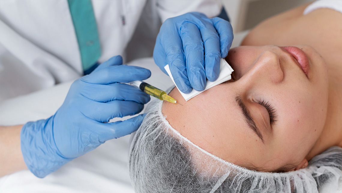 Facial Rejuvenation for the forehead Reduces wrinkles, sagging skin, and sun damage non surgically